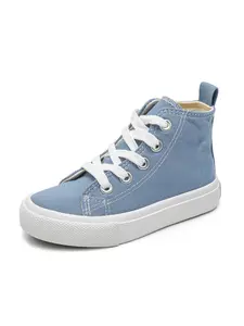 OPOEE Children High Top Shoes Boys Girls Lace-Up Kids Sneakers, School Season Canvas Sports Tennis Skateboard Shoes