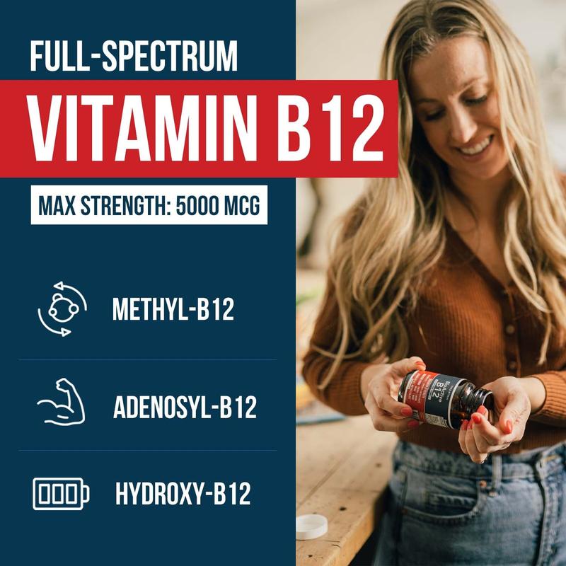 BioActive B12: Vitamin B12 Plus L-Methylfolate Healthcare Fitness Supplement Edible Dietary Bathroom