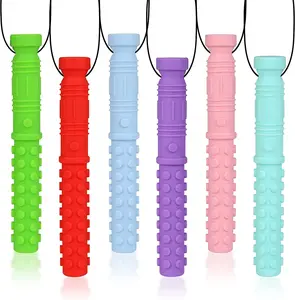 Necklaces for Sensory Kids, Silicone Necklace for Children with Autism, ADHD, SPD, Chewing, 6 Pack Autism Sensory Toys