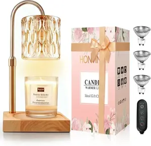 Adjustable Candle Warmer Lamp with Timer & Dimmer, 3 Bulbs Included for Jar Candles