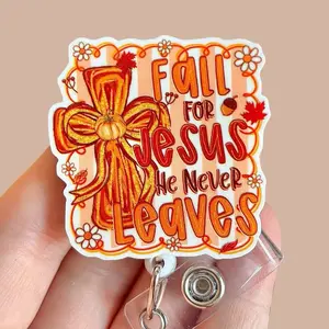 Glitter My Badge Thanksgiving badge reel for nurse and hospital workers. Badge clip Badge pull - Retractable swivel clip with a 360 rotation. Great gift for coworker.