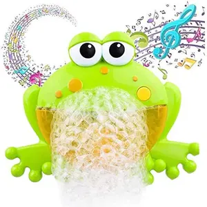 Cute Frog Design Bath Toy, 1 Count Bubble Machine with Random Color Accessories, Music Bath Toy, Fun Water Play Toy for Kids, Bath Bubble Maker
