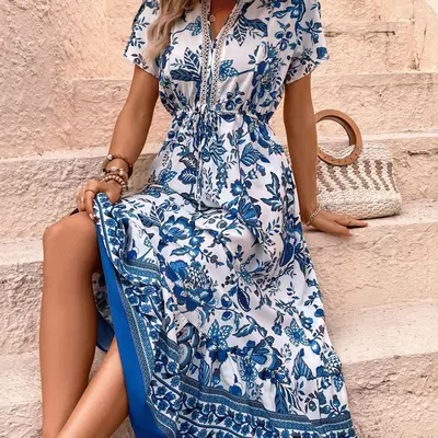 modest fall dresses for women Modest floral fall dresses for women main image 1