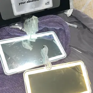 Car Sun Visor Makeup Mirror, LED Touch Screen Adjustable Brightness Auto Interior Makeup HD Mirror, Rechargeable Vanity Mirror,girly car accessories,car stuff