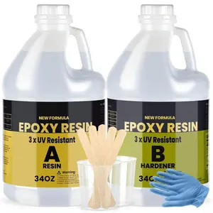 68OZ 3xUV Resistant  Epoxy Kit,No Bubble &  Clear Epoxy  for Coating, Casting, Table Top,DIY, Bar Top, River Tables,  Art,  with All Accessories