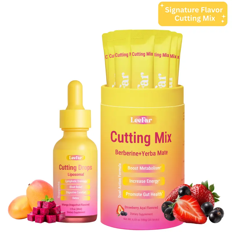 leefar glp 1 drink mix Cutting |30 Servings Cutting Drink Mix, Strawberry Açaí