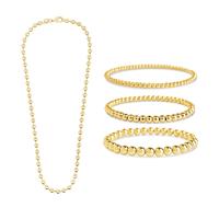 3 Pc 3mm/4mm/6mm Bracelet & Necklace Set