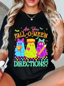 100% Cotton are You Fall O Ween Directions Funny Ghost Teacher Halloween T-Shirt