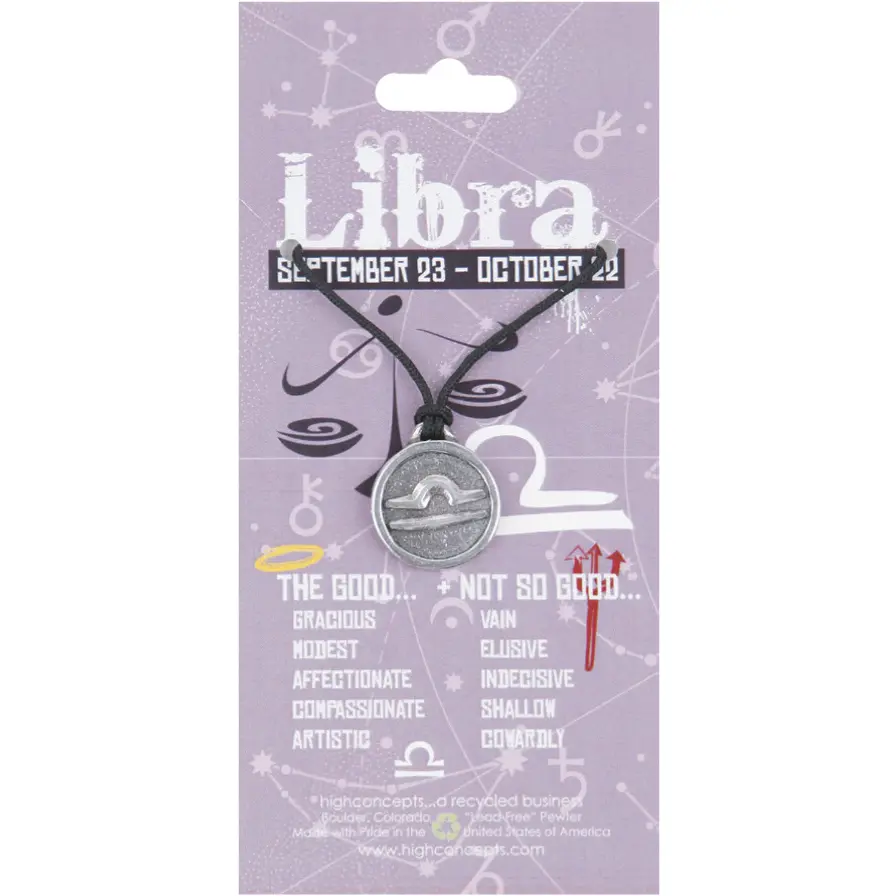 Zodiac Libra Pewter Charm Amulet