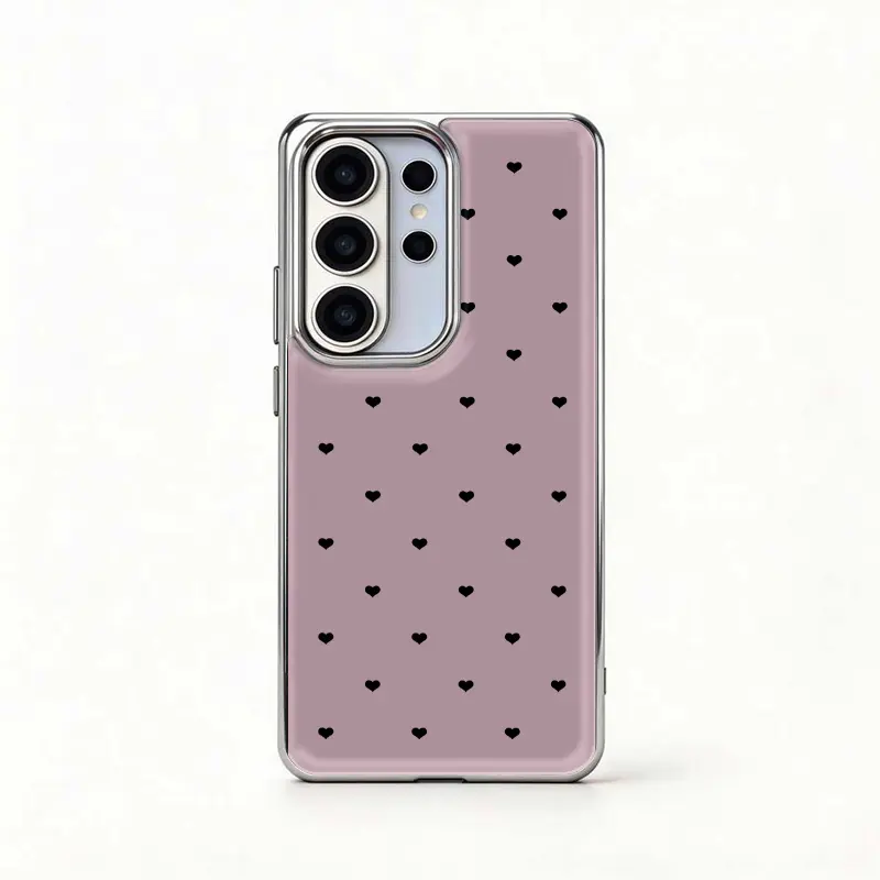 Glass Shockproof Case Pink Heart For Samsung S26Ultra Cover S25Ultra Anti-yellow | S24Ultra Anti-fall | S23Ultra Ultra-thin Design S26 S25 S24 S23 AirPhoneCase