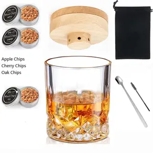 Cocktail Smoker Kit Whiskey Glass with Wooden Smoked Wood Hood Smoker For Drinks Kitchen Bar Accessories to Make Special Whiskey Classic Utensils
