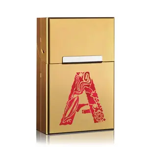 Waterproof Cigar Case, Personalized Alphabet Design, Durable Aluminum Material, Magnetic Closure, Stylish & Practical Accessory