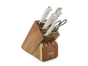 Wusthof Classic White 7-Piece Knife Block Set (Acacia Block)