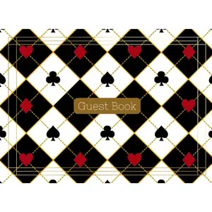 Casino Guest Book: Black and White GuestBook for Birthday Party, Wedding Reception, Graduation and Retirement