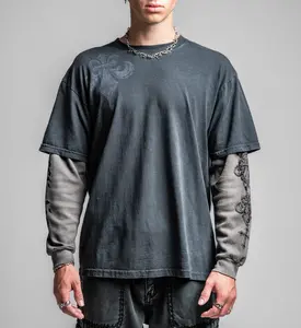 Affliction Men's Long Sleeve Shirt Gate 2fer