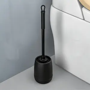 Hygienic Toilet Brush & Holder – Minimalist Bathroom Cleaning Tool, Non-Drip Storage Set, Compact Scrubbing Brush for Modern Home Décor (White & Black Available)