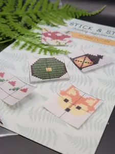 Counted Cross-Stitch Stick and Stitch Kit, Hobbitcore DIY Needlework Craft for Stitching On Anything