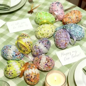 Easter Decorations Set, 6-Piece Easter Egg Decoration Kit, Ornaments, Perfect for Spring Holiday Celebrations, Party Decor & Home Décor