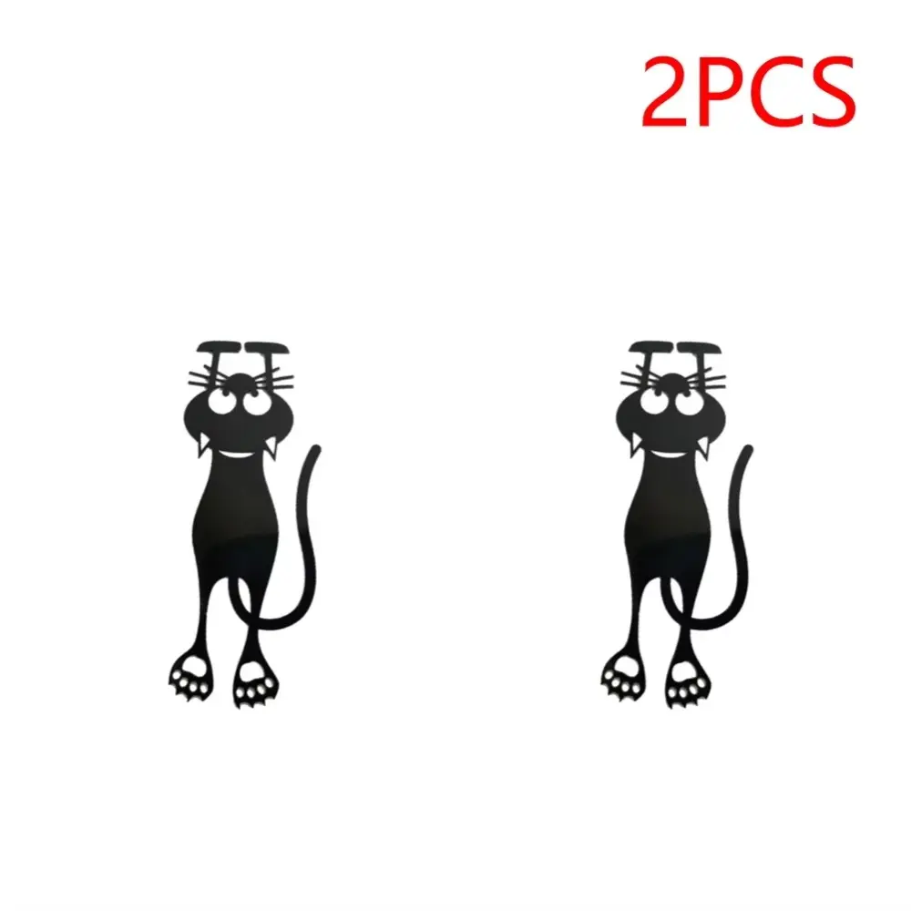 Kawaii 3D Black Cat Bookmark - Durable Plastic Animal-Themed Stationery, Creative Gift for Book Lovers, 1Pc, No