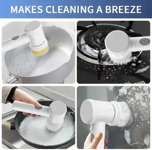 PowerScrub Electric Sponge – effortlessly clean various surfaces with powerful rotating scrubbing action.