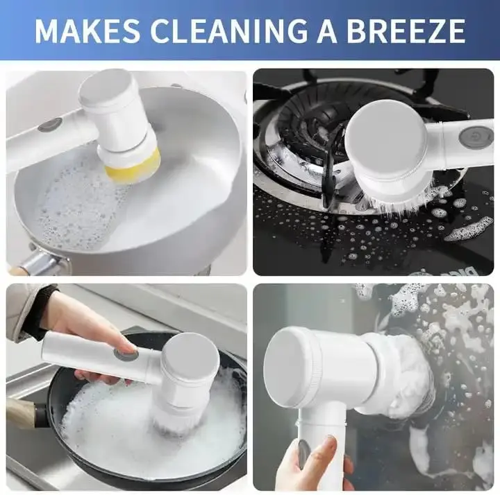 PowerScrub Electric Sponge – effortlessly clean various surfaces with powerful rotating scrubbing action.