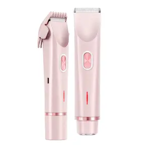 Bikini Trimmer for Women,2 in 1 Dual Head Bikini Shaver & Body Shaver,Cordless & Waterproof Electric Bikini Trimmer for Women, Painless Hair Removal with Silky Glow Finish,Pink3
