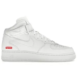 Nike Men's Air Force 1 Mid Supreme White Basketball Shoes, from StockX