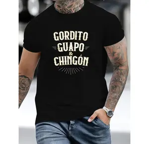Spring Summer T-Shirts for Men Chubby Handsome & Awesome Funny Mexican Graphic Tee Casual Short Sleeve Top Menswear Streetwear