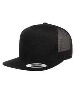 Yupoong 5-Panel Trucker Cap – Mesh Snapback Hat, Adjustable Streetwear Baseball Cap, Unisex Summer Hat
