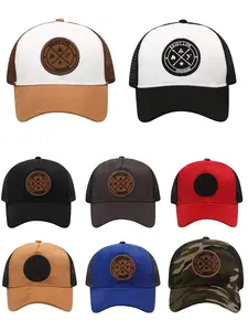 Unisex Badge Baseball Cap, Trucker Mesh Hat, Round Logo Ventilated Snapback, Outdoor Casual Sports, Adjustable Trucker Hat, Men and Women