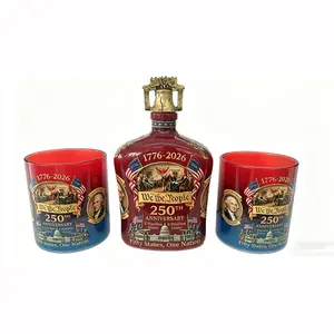 250th Anniversary Whiskey Bottle, 250th Anniversary Decanter, Whiskey Decanter Sets, We The People America 250 Anniversary Heritage Reserve Whiskey Glass Bottles, Old Fashioned Father's Day for Liquor or Wine