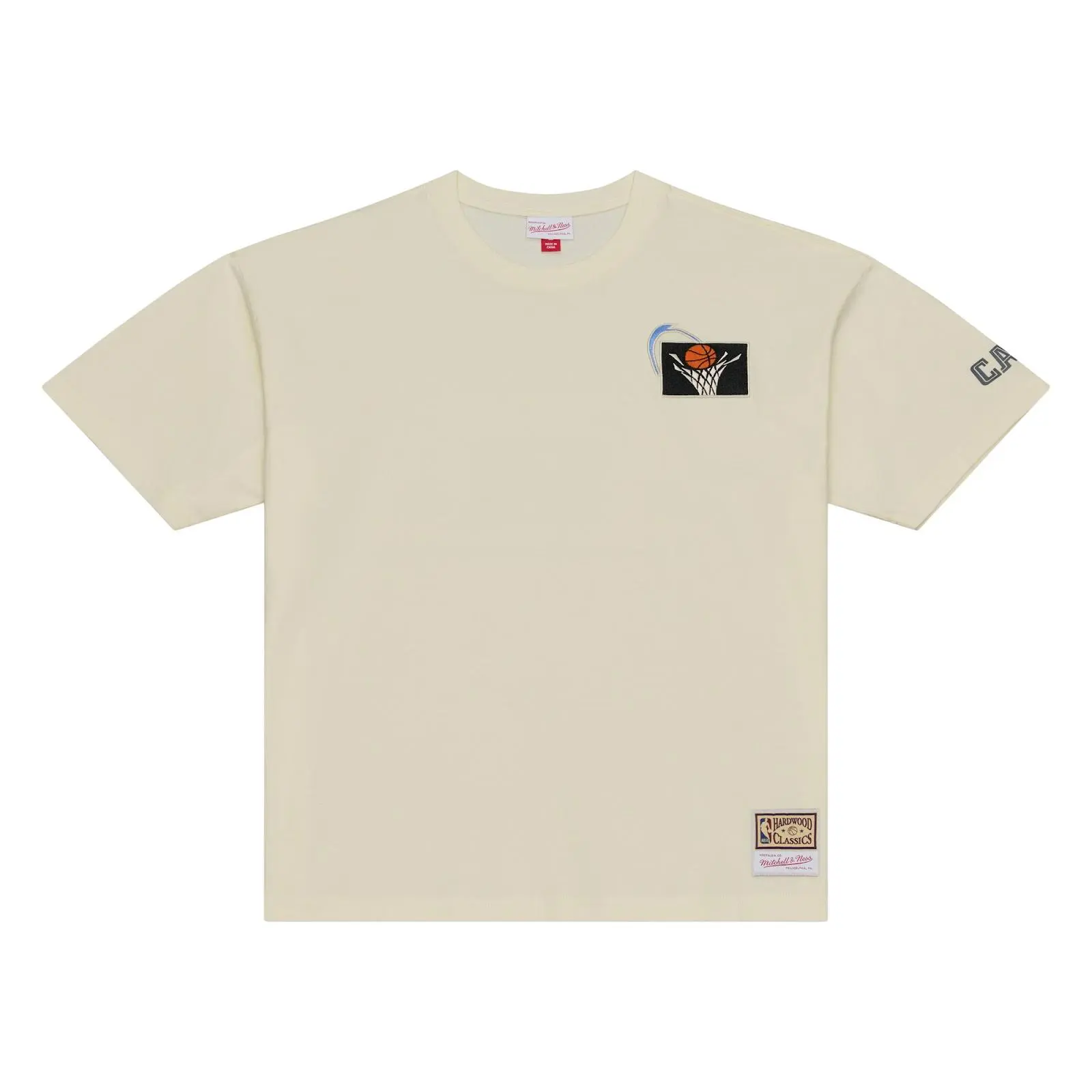 Cleveland Cavaliers Cream Heritage Hues Oversized T-Shirt NBA Throwback Tee Graphic Vintage Fan Gear Mitchell & Ness