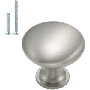 10 Pack Brushed Nickel Cabinet Knobs, Single Hole Dresser Pulls, Satin Nickel Knobs, Drawer Knobs,  Hardware for Door, Kitchen and Drawer