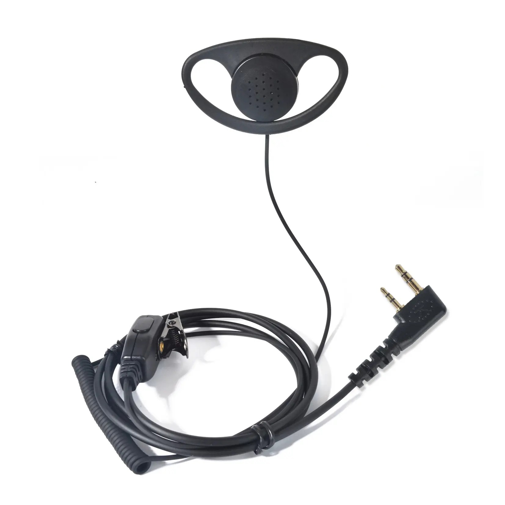 D Shape Two Way Radio Earpiece with PTT, Walkie Talkie Wired Headset with Swivel Boom Microphone for Baofeng Kenwood Retevis 2 Way Radio UV-5R Mini BF-F8HP PRO 5RM DM32 UV32 GM21 UV-5G Plus K5PLUS AR-152 UV-17R BF-888S GM-15PRO UV-S9 Plus Etc Radio