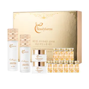 14-Piece, 12-Piece, 9-Piece, Gentle Korean  Anti-Aging Collagen Powerhouse Set | Deep Moisturizing + Firming Treatment | Stimulates Collagen, Refines Skin | Box Women Cream Facial
