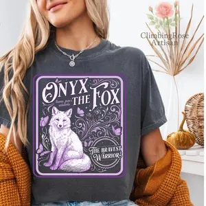 Quicksilver Onyx The White FoxT-Shirt, Little Osha Fantasy Art, Quicksilver Book Inspired, Kingfisher Fae & Alchemy Printable