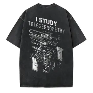 I Study Triggernometry Shirt, Funny Gun Lover T-Shirt, Pro 2A Sweatshirt, Tactical Hoodie for Men，Sweatshirt，Washed Cotton T-shirt