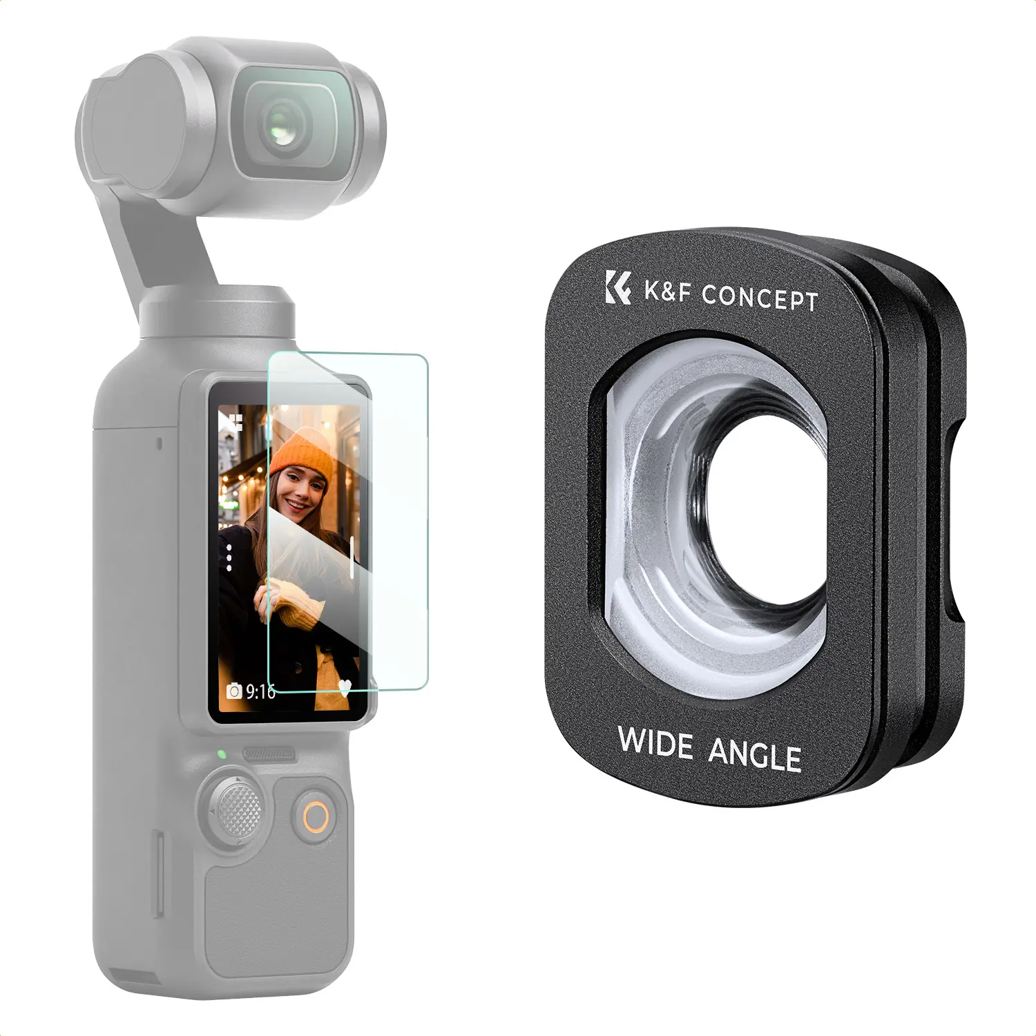 K&F CONCEPT Wide-Angle Camera Lens for DJI Osmo Pocket 3, Magnetic Attachment, Multi-Coated Optical Glass (Lenses Only), Camera Accessories, Photography Camera Accessories outdoorfun