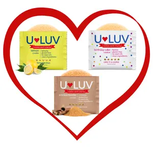 U-LUV Golden Lovers 6 Pack: 2 each of lemon, birthday cake, and snickerdoodle cookies in a soft-baked trio. Bright, sweet, and flavor-packed. Gluten-Free • Top 14 Allergen-Free • Seed Oil-Free • No Dyes • No Preservatives