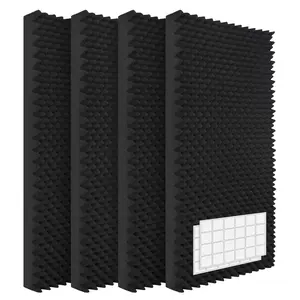 Inch Egg Crate Acoustic Foam Panels - High-Density Fireproof Sound Absorbing Padding for Studio, Office, Home Theater & Noise Reduction