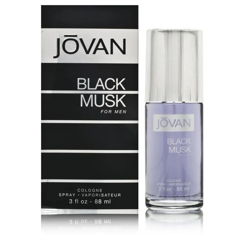 Jovan Black Musk Scented Fragrance by Coty for Men, 3.0 oz Cologne Spray, Single Item