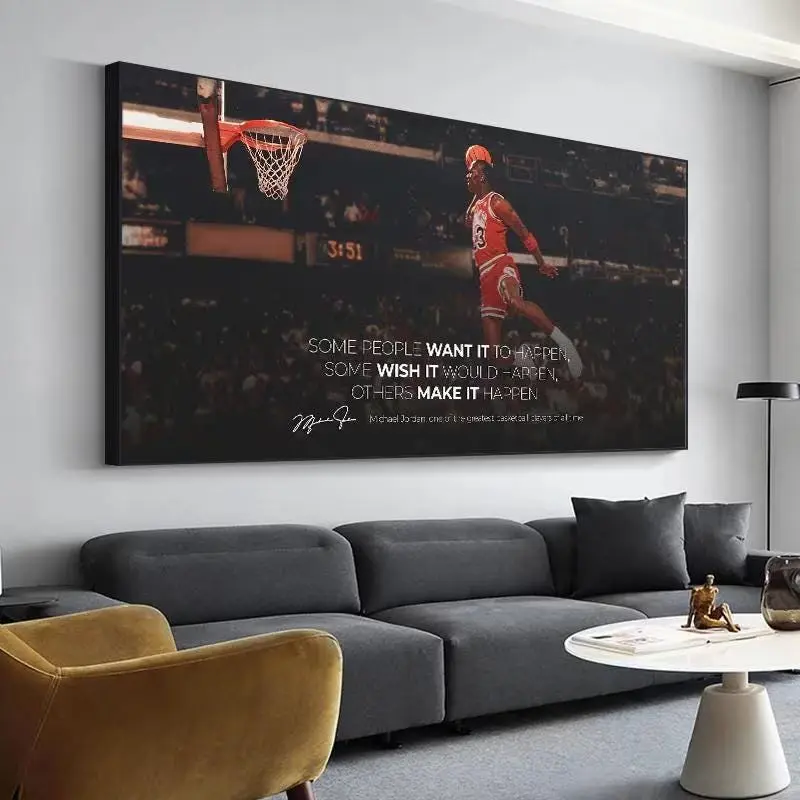 Michael Jordan NBA Quote Motivational Basketball Poster Painting Wall Art