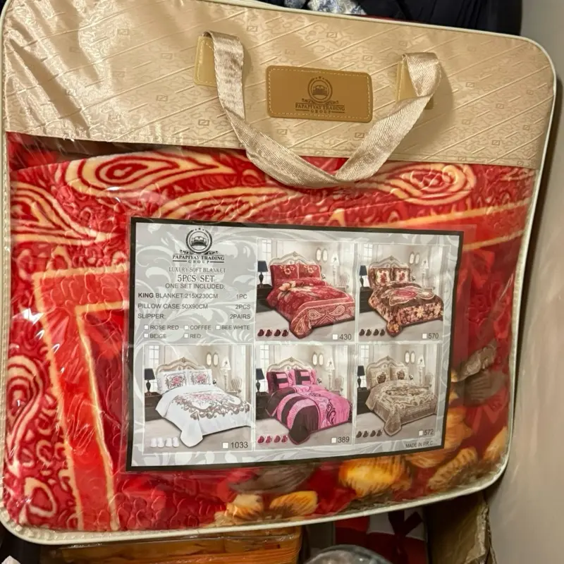 5 pieces set Luxury soft Blanket one set Included