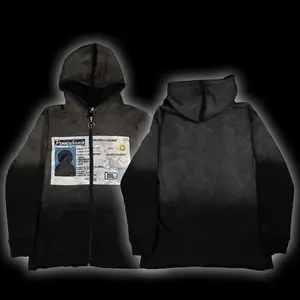 ID Hoodie - Black Hooded Jacket with ID Label, Long Sleeve, Regular Fit, Suitable for All Seasons