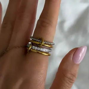 EVRY JEWELS Gold or Silver Plated Women's Hypoallergenic Maxi Ring