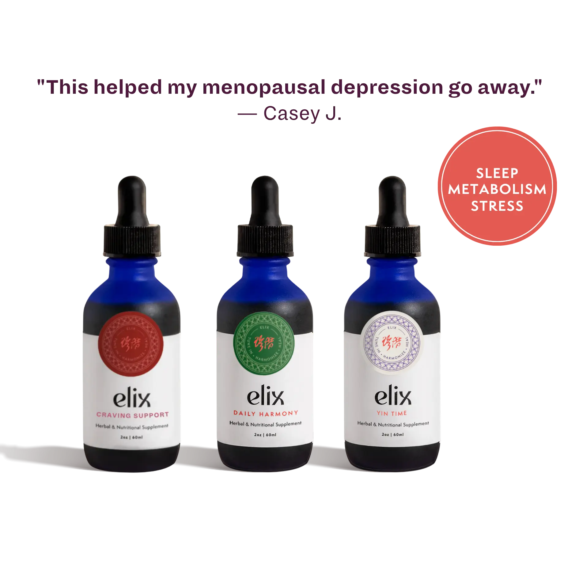 Elix Menopause + Perimenopause Trio, Chinese Natural Supplement for Women's Support