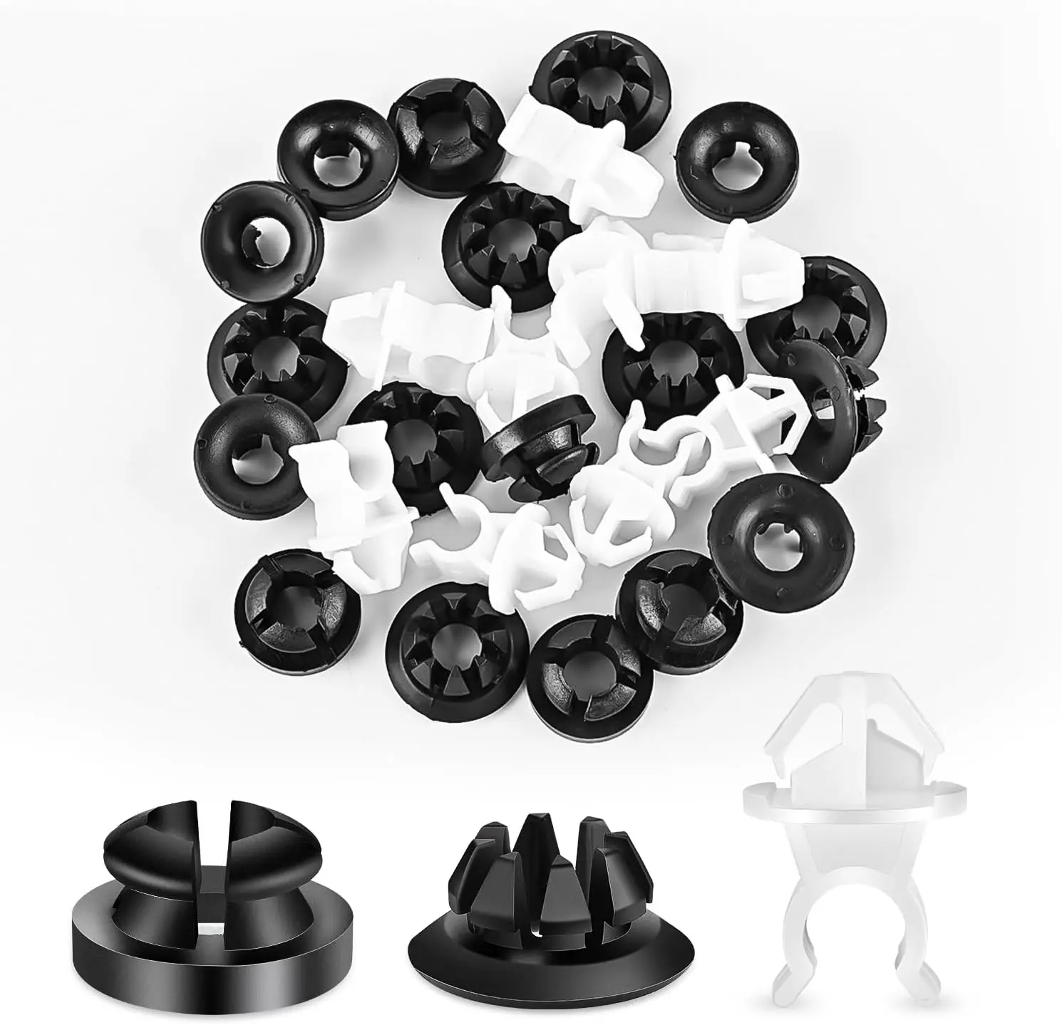 Nilight 30PCS Hood Support Prop Rod Holder Clips Hood Prop Rod Grommet Car Hood Rod Clip 91503-SS0-003 Compatible with Honda Accord Odyssey Prelude Acura RDX TSX, Nylon Fiber, Push-In Clip