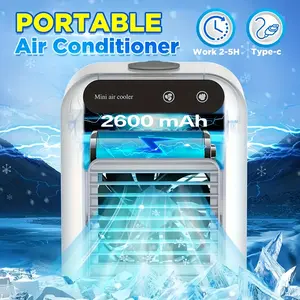Portable Air Conditioner For Camping/Car/Outdoor, 2600mAh 4.5H Cooling Fans For Car, 16.91oz Tank Evaporative Air Cooler, Personal Air Conditioner For Room, Office, Bedroom, Desk, House, Tents
