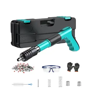 Manual Concrete Nail Gun Kit with 50 Nails, Adjustable Power Heavy-Duty Compact Fastening Tool for Wall & Ceiling Installation on Concrete & Steel