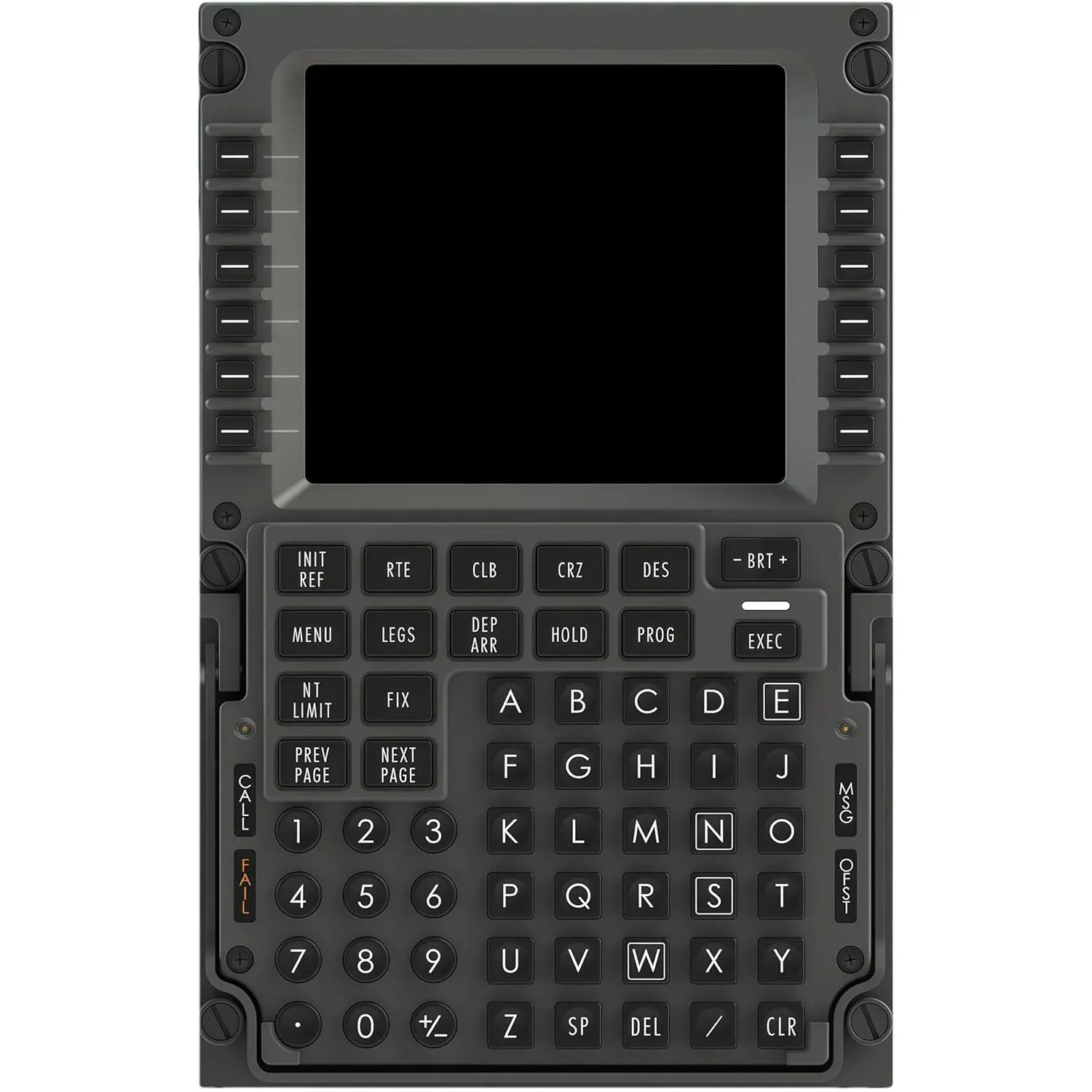 Cockpit Simulator 737X CDU Flight Simulator Control Display Unit – 1:1 CNC Aluminum Hardware, Real Silicone Keys, Full-Color Display, USB-C Plug-and-Play